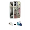 MARSİLYAN™- iPhone 11 Kılıf Zirve Modern Prime - Siyah 3D Antistatik Cam Ekran Koruyucu + Pers Alüminyum Kamera Lens - GD