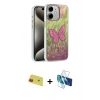 MARSİLYAN™- iPhone 11 Kılıf Zirve Modern Prime - Siyah 3D Antistatik Cam Ekran Koruyucu + Rainbow Kamera Lens Koruma Cam - KI