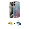 MARSİLYAN™- iPhone 11 Kılıf Zirve Modern Prime - Siyah 3D Antistatik Cam Ekran Koruyucu + Rainbow Kamera Lens Koruma Cam - KI