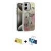MARSİLYAN™- iPhone 11 Kılıf Zirve Modern Prime - Siyah 3D Antistatik Cam Ekran Koruyucu + Rainbow Kamera Lens Koruma Cam - KI