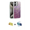 MARSİLYAN™- iPhone 11 Kılıf Zirve Modern Prime - Siyah 3D Antistatik Cam Ekran Koruyucu + Rainbow Kamera Lens Koruma Cam - KI