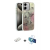 MARSİLYAN™- iPhone 11 Kılıf Zirve Modern Prime - Siyah 3D Antistatik Cam Ekran Koruyucu + Renkli Kamera Lens Koruma Cam - PE