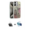 MARSİLYAN™- iPhone 11 Kılıf Zirve Modern Prime - Siyah 3D Antistatik Cam Ekran Koruyucu + Kamera Lens Koruma Cam - SF