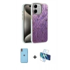 MARSİLYAN™- iPhone 11 Kılıf Zirve Modern Prime - Siyah 3D Antistatik Cam Ekran Koruyucu + Neon Fosforlu Kamera Lens - TU