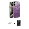 MARSİLYAN™- iPhone 11 Kılıf Zirve Modern Prime - Siyah 3D Antistatik Hayalet Cam Ekran Koruyucu + Renkli Kamera Lens Koruma Cam - PE