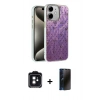 MARSİLYAN™- iPhone 11 Kılıf Zirve Modern Prime - Siyah 3D Antistatik Hayalet Cam Ekran Koruyucu + PVD Metal Kamera Lens - SH