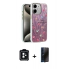 MARSİLYAN™- iPhone 11 Kılıf Zirve Modern Prime - Siyah 3D Antistatik Hayalet Cam Ekran Koruyucu + PVD Metal Kamera Lens - SH