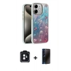 MARSİLYAN™- iPhone 11 Kılıf Zirve Modern Prime - Siyah 3D Antistatik Hayalet Cam Ekran Koruyucu + PVD Metal Kamera Lens - SH