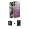 MARSİLYAN™- iPhone 11 Kılıf Zirve Modern Prime - Siyah 3D Antistatik Hayalet Cam Ekran Koruyucu + PVD Metal Kamera Lens - SH