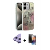 MARSİLYAN™- iPhone 11 Kılıf Zirve Modern Prime - Siyah 3D Antistatik Mat Seramik Nano Ekran Koruyucu + Raze Metal Kamera Lens - MR