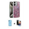MARSİLYAN™- iPhone 11 Kılıf Zirve Modern Prime - Siyah 3D Antistatik Mat Seramik Nano Ekran Koruyucu + Neon Fosforlu Kamera Lens - MI