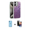 MARSİLYAN™- iPhone 11 Kılıf Zirve Modern Prime - Siyah 3D Antistatik Mat Seramik Nano Ekran Koruyucu + Neon Fosforlu Kamera Lens - MI