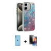 MARSİLYAN™- iPhone 11 Kılıf Zirve Modern Prime - Siyah 3D Antistatik Mat Seramik Nano Ekran Koruyucu + Neon Fosforlu Kamera Lens - MI