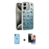 MARSİLYAN™- iPhone 11 Kılıf Zirve Modern Prime - Siyah 3D Antistatik Mat Seramik Nano Ekran Koruyucu + Neon Fosforlu Kamera Lens - MI