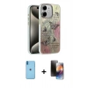 MARSİLYAN™- iPhone 11 Kılıf Zirve Modern Prime - Siyah 3D Antistatik Mat Seramik Nano Ekran Koruyucu + Neon Fosforlu Kamera Lens - MI