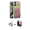 MARSİLYAN™- iPhone 11 Kılıf Zirve Modern Prime - Siyah 3D Antistatik Mat Seramik Nano Ekran Koruyucu + Raze Metal Kamera Lens - GS