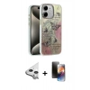 MARSİLYAN™- iPhone 11 Kılıf Zirve Modern Prime - Siyah 3D Antistatik Mat Seramik Nano Ekran Koruyucu + Raze Metal Kamera Lens - GS