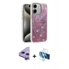 MARSİLYAN™- iPhone 11 Kılıf Zirve Modern Prime - Siyah 3D Antistatik Seramik Nano Ekran Koruyucu + Mor Raze Metal Kamera Lens