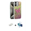 MARSİLYAN™- iPhone 11 Kılıf Zirve Modern Prime - Siyah 3D Antistatik Seramik Nano Ekran Koruyucu + Renkli Kamera Lens Koruma Cam - YL