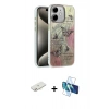 MARSİLYAN™- iPhone 11 Kılıf Zirve Modern Prime - Siyah 3D Antistatik Seramik Nano Ekran Koruyucu + Renkli Kamera Lens Koruma Cam - YL