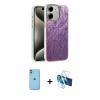 MARSİLYAN™- iPhone 11 Kılıf Zirve Modern Prime - Siyah 3D Antistatik Seramik Nano Ekran Koruyucu + Neon Fosforlu Kamera Lens - YL