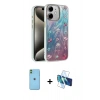 MARSİLYAN™- iPhone 11 Kılıf Zirve Modern Prime - Siyah 3D Antistatik Seramik Nano Ekran Koruyucu + Neon Fosforlu Kamera Lens - YL