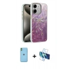 MARSİLYAN™- iPhone 11 Kılıf Zirve Modern Prime - Siyah 3D Antistatik Seramik Nano Ekran Koruyucu + Neon Fosforlu Kamera Lens - YL