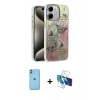 MARSİLYAN™- iPhone 11 Kılıf Zirve Modern Prime - Siyah 3D Antistatik Seramik Nano Ekran Koruyucu + Neon Fosforlu Kamera Lens - YL