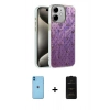 MARSİLYAN™- iPhone 11 Kılıf Zirve Modern Prime - Siyah 6D Antistatik Mat Seramik Hayalet Nano Ekran Koruyucu + Neon Fosforlu Kamera Lens - MI