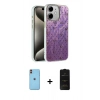 MARSİLYAN™- iPhone 11 Kılıf Zirve Modern Prime - Siyah 6D Antistatik Mat Seramik Hayalet Nano Ekran Koruyucu + Neon Fosforlu Kamera Lens - TU