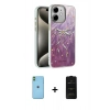 MARSİLYAN™- iPhone 11 Kılıf Zirve Modern Prime - Siyah 6D Antistatik Mat Seramik Hayalet Nano Ekran Koruyucu + Neon Fosforlu Kamera Lens - YL