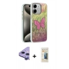 MARSİLYAN™- iPhone 11 Kılıf Zirve Modern Prime - Siyah 6D Mat Seramik Hayalet Nano Ekran Koruyucu + Mor Raze Metal Kamera Lens