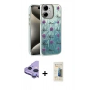 MARSİLYAN™- iPhone 11 Kılıf Zirve Modern Prime - Siyah 6D Mat Seramik Hayalet Nano Ekran Koruyucu + Mor Raze Metal Kamera Lens