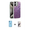 MARSİLYAN™- iPhone 11 Kılıf Zirve Modern Prime - Siyah Bilvis 3D Mat Cam Ekran Koruyucu + Neon Fosforlu Kamera Lens - MI