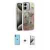 MARSİLYAN™- iPhone 11 Kılıf Zirve Modern Prime - Siyah Bilvis 3D Mat Cam Ekran Koruyucu + Neon Fosforlu Kamera Lens - MI