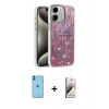 MARSİLYAN™- iPhone 11 Kılıf Zirve Modern Prime - Siyah Bilvis 3D Mat Cam Ekran Koruyucu + Neon Fosforlu Kamera Lens - MI