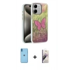 MARSİLYAN™- iPhone 11 Kılıf Zirve Modern Prime - Siyah Bilvis 3D Mat Cam Ekran Koruyucu + Neon Fosforlu Kamera Lens - MI