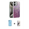 MARSİLYAN™- iPhone 11 Kılıf Zirve Modern Prime - Siyah Bilvis 3D Mat Cam Ekran Koruyucu + Neon Fosforlu Kamera Lens - MI