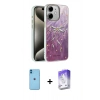 MARSİLYAN™- iPhone 11 Kılıf Zirve Modern Prime - Siyah Bilvis 5in1 3D Magic Cam Ekran Koruyucu + Neon Fosforlu Kamera Lens - MI