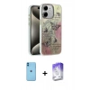 MARSİLYAN™- iPhone 11 Kılıf Zirve Modern Prime - Siyah Bilvis 5in1 3D Magic Cam Ekran Koruyucu + Neon Fosforlu Kamera Lens - MI