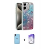 MARSİLYAN™- iPhone 11 Kılıf Zirve Modern Prime - Siyah Bilvis 5in1 3D Magic Cam Ekran Koruyucu + Neon Fosforlu Kamera Lens - TU
