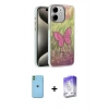 MARSİLYAN™- iPhone 11 Kılıf Zirve Modern Prime - Siyah Bilvis 5in1 3D Magic Cam Ekran Koruyucu + Yeşil Neon Fosforlu Kamera Lens