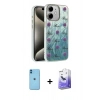 MARSİLYAN™- iPhone 11 Kılıf Zirve Modern Prime - Siyah Bilvis 5in1 5D Magic Hayalet Cam Ekran Koruyucu + Neon Fosforlu Kamera Lens - MI