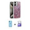 MARSİLYAN™- iPhone 11 Kılıf Zirve Modern Prime - Siyah Bilvis 5in1 5D Magic Hayalet Cam Ekran Koruyucu + Neon Fosforlu Kamera Lens - MI