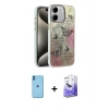 MARSİLYAN™- iPhone 11 Kılıf Zirve Modern Prime - Siyah Bilvis 5in1 5D Magic Hayalet Cam Ekran Koruyucu + Neon Fosforlu Kamera Lens - MI