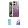 MARSİLYAN™- iPhone 11 Kılıf Zirve Modern Prime - Siyah Bilvis 5in1 5D Magic Hayalet Cam Ekran Koruyucu + Neon Fosforlu Kamera Lens - YL