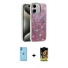 MARSİLYAN™- iPhone 11 Kılıf Zirve Modern Prime - Siyah Buffer Cam Ekran Koruyucu + Neon Fosforlu Kamera Lens - MI