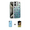 MARSİLYAN™- iPhone 11 Kılıf Zirve Modern Prime - Siyah Buffer Cam Ekran Koruyucu + Neon Fosforlu Kamera Lens - TU
