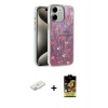 MARSİLYAN™- iPhone 11 Kılıf Zirve Modern Prime - Siyah Buffer Cam Ekran Koruyucu + Pembe Renkli Kamera Lens Koruma Cam