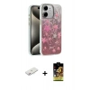 MARSİLYAN™- iPhone 11 Kılıf Zirve Modern Prime - Siyah Buffer Cam Ekran Koruyucu + Pembe Renkli Kamera Lens Koruma Cam